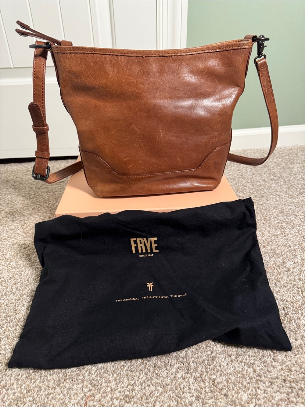 Frye Cognac Brown Leather Shoulder Bag